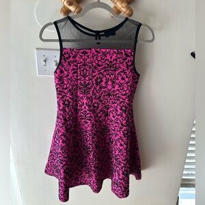 Vintage Laundry by Shelli Segal Hot Pink Paisley Party Dress